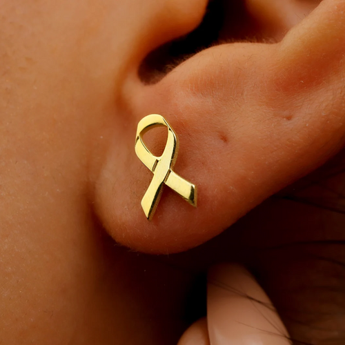 Sara Ribbon Stud Earrings | Stöd Bröstcancer