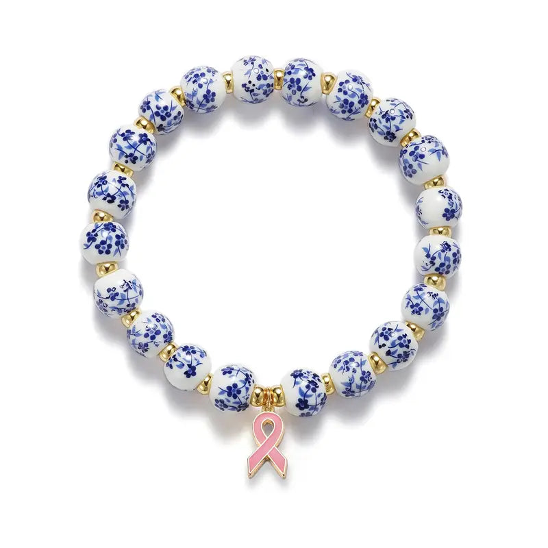 Pink Ribbon & Floral Bracelet | Støtt brystkreft