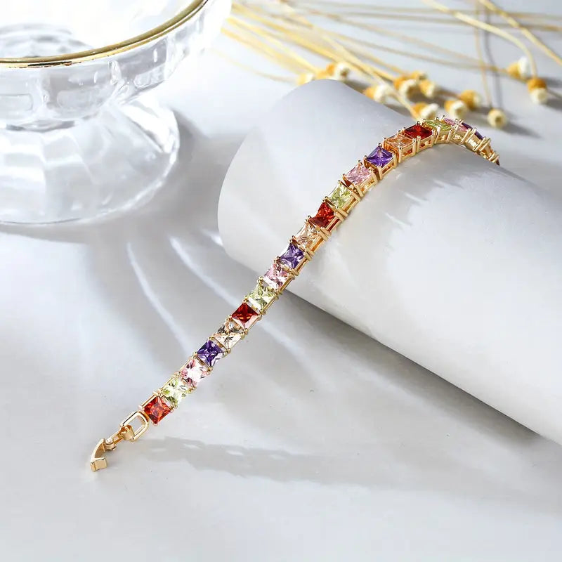 Multicolor Stoned Bracelet | Støtt brystkreft