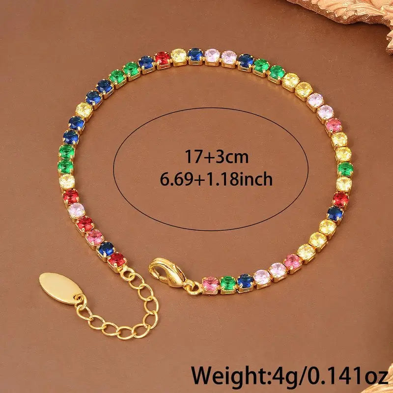 Rainbow Crystal Bracelet | Støtt brystkreft