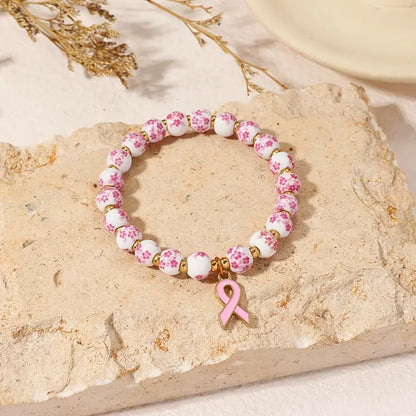 Pink Ribbon & Floral Bracelet | Støtt brystkreft