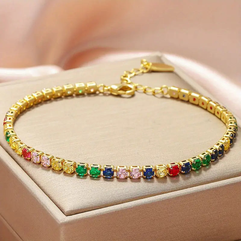 Rainbow Crystal Bracelet | Støtt brystkreft