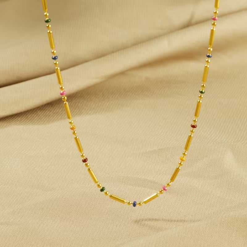Colorful Beaded Necklace | Støtt brystkreft