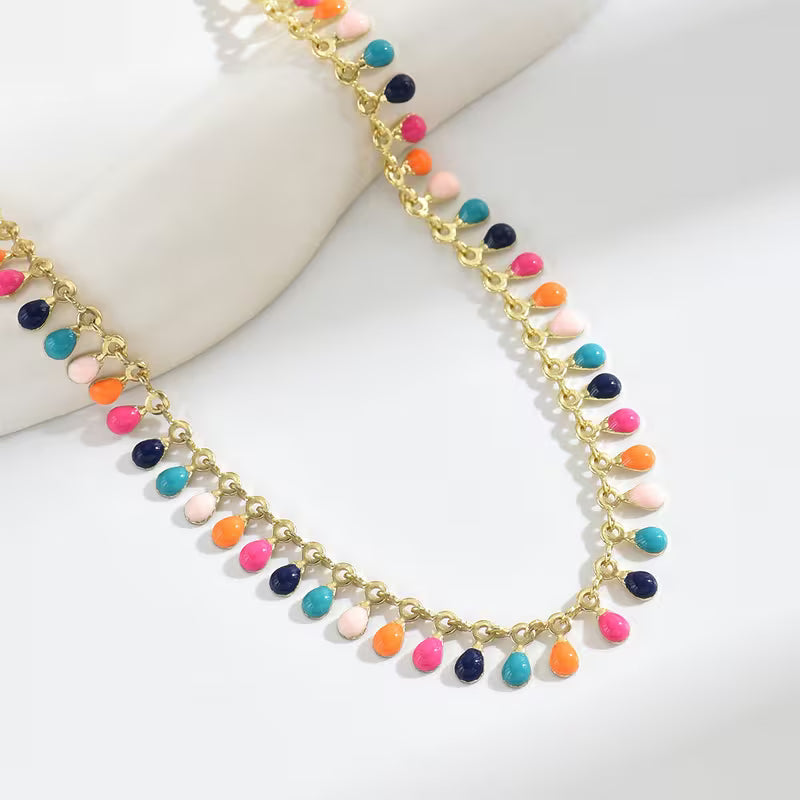Teardrop Beaded Necklace | Støtt brystkreft
