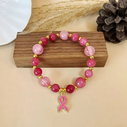 Blush Bead Bracelet | Støtt brystkreft