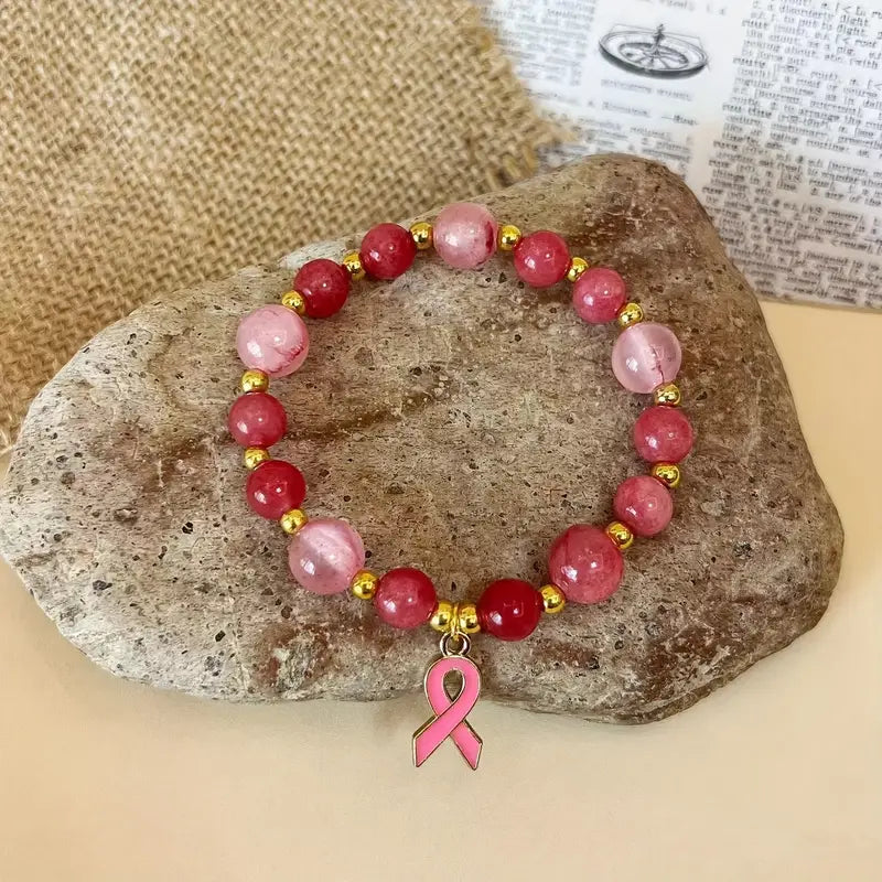 Blush Bead Bracelet | Støtt brystkreft