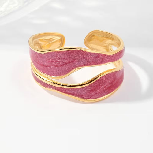 Double-layer Wavy Ring | Støtt brystkreft