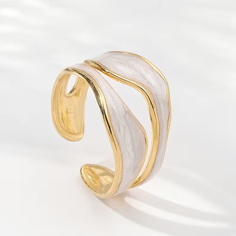 Double-layer Wavy Ring | Støtt brystkreft