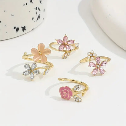Shiny Floral Ring Set | Støtt brystkreft