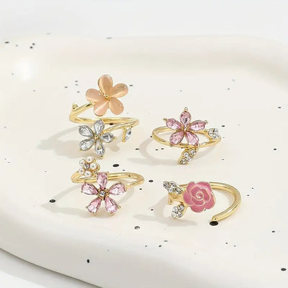 Shiny Floral Ring Set | Støtt brystkreft