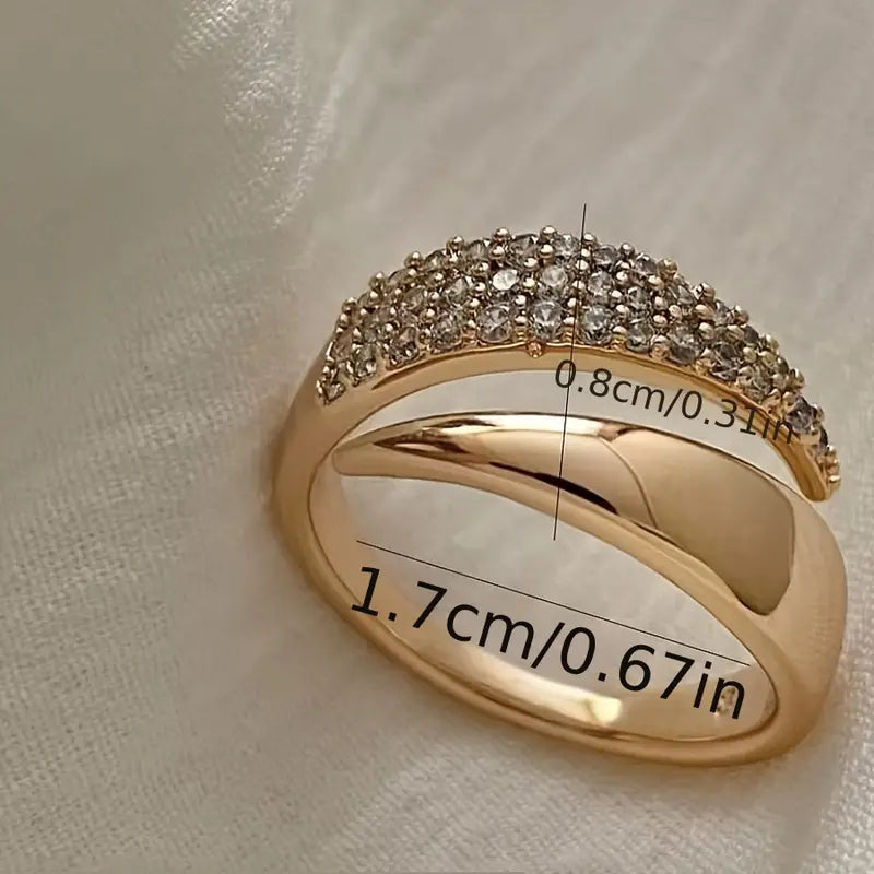 Elegant Gullring med Glitrende Steiner | Støtt Brystkreft